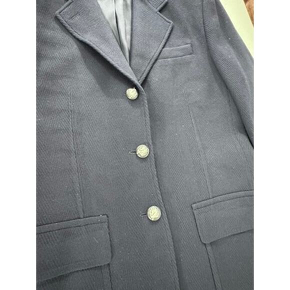 "LAUREN RALPH LAUREN" EUC Vintage Wool & Cashmere Blazer Herringbone Equestrian - Picture 5 of 14
